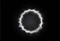 Powerful ball lightning white png. A strong electric charge of energy in one ring. Element for your design, advertising