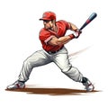 Powerful Baseball Swing: A Dynamic Illustration Royalty Free Stock Photo