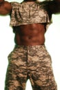 Powerful black abdomin military