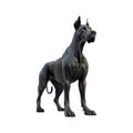 Powerful Black Great Dane Dog, Muscular Breed, 3D Render Royalty Free Stock Photo