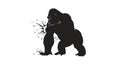 Gorilla Chest Beating Silhouette Vector Illustration Royalty Free Stock Photo