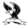 Fierce Eagle Mascot with Blank Banner Royalty Free Stock Photo