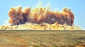 Powerful blast on the site Royalty Free Stock Photo