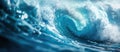 Powerful Blue Wave in Ocean Royalty Free Stock Photo