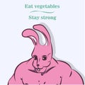 Powerful bodybuilder rabbit