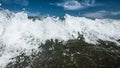 Powerful breakers at ocean coast