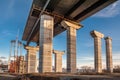 Powerful bridge piers Royalty Free Stock Photo