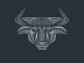 Powerful Bull Logo in line style. Creative Bull line symbol