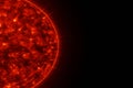 Powerful burning Sun Solar System in space on back background 3D rendering Royalty Free Stock Photo