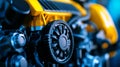 Powerful Car Engine Close Up Closeup of a powerful car engine showcasing intricate details precision engineering high Royalty Free Stock Photo