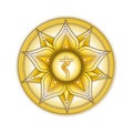 Chakra Symbols, Solar Plexus Chakra - MANIPURA - Strength, Personality, Power, Determination - `I DO` Royalty Free Stock Photo