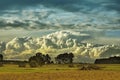 A powerful cloud and sunset.