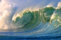 Powerful Crashing Surfing Wave Waimea Bay Hawaii Royalty Free Stock Photo