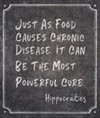 Powerful cure Hippocrates quote Royalty Free Stock Photo