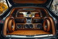 Powerful custom audio system in the car Royalty Free Stock Photo