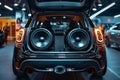 Powerful custom audio system in the car Royalty Free Stock Photo