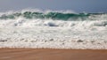 Powerful Waves Breaking near Shoreline Royalty Free Stock Photo