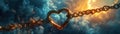 Powerful depiction of a chained heart friendship symbol Royalty Free Stock Photo