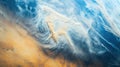 Powerful desert storm stretching for miles, high-resolution satellite perspective. View from space Royalty Free Stock Photo