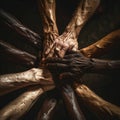 Diverse Hands United in Solidarity and Strength Royalty Free Stock Photo