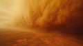 A powerful dust storm is approaching the city. High degree of danger. Royalty Free Stock Photo