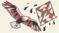Powerful Eagle with Geometric Pyramid Background, vector design Generative AI Royalty Free Stock Photo