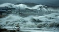 A powerful earthquake shaking the ocean floor and creating a series of massive waves that wreak havoc on coastal