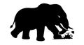 Powerful Elephant Silhouette Stomping Ground Vector Royalty Free Stock Photo