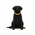 Powerful And Emotive Black Labrador Sitting Illustration