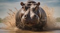 Detailed Close-up Of A Running Hippo: Contest Winner\'s Uhd Image