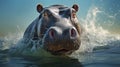 Powerful And Emotive Portraiture Of A Hippo In Water