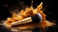 powerful explosion of golden dust large soft makeup brush