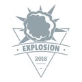 Powerful explosion logo, simple gray style