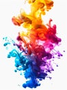 A powerful explosion of vibrant inks, bursting forth in a dazzling display of colors, shapes and textures that create a