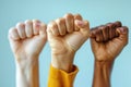 Powerful Group of Women\'s Raised Fists Symbolizing Strength and Solidarity