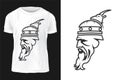 The Powerful Head Sketch T-shirt design Vector