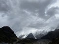 Dramatic Himalayan Peaks with Snow and Dark Monsoon Clouds â Kedarnath Mountain Range Royalty Free Stock Photo
