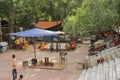 powerful hindu occultists, sacrificial alter and visitors at the square of \