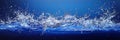 Abstract Blue Water Wave and Droplet Splash on Dark Background Royalty Free Stock Photo