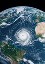 Powerful Hurricane over the Atlantic Ocean Royalty Free Stock Photo