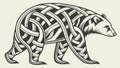 Tribal Bear with Celtic Knot Patterns, Symbol of Wilderness, vector design Generative AI Royalty Free Stock Photo