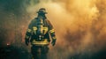 Powerful image of firefighter working in challenging conditions
