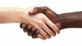 A powerful image illustrating unity and solidarity, with a handshake between individuals of Royalty Free Stock Photo