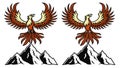 Majestic Phoenix or Eagle Perched on a Mountain Peak, vector design Generative AI Royalty Free Stock Photo