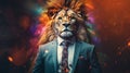 The fusion of human professionalism and the lion\'s majestic aura