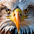 Fierce Gaze: The Majestic Eagle Close-Up