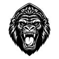 Powerful and imposing \'Silverback Gorilla Illustration Vector Style\' in a strong, commanding primate. Royalty Free Stock Photo
