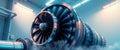 Powerful Industrial Gas Turbine Engine - Detailed 3D Render for Engineering and Technical Visualization Royalty Free Stock Photo