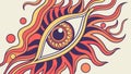 All-Seeing Eye in a Fiery Psychedelic Style Vector, vector design Generative AI Royalty Free Stock Photo