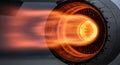 Powerful Jet Engine Afterburner Flame Blast Royalty Free Stock Photo